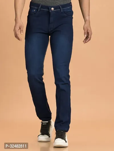 Elegant Denim Solid Jeans For Men And Boys-thumb0