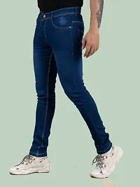 Comfortable Blue Denim Mid-Rise Jeans For Men-thumb2