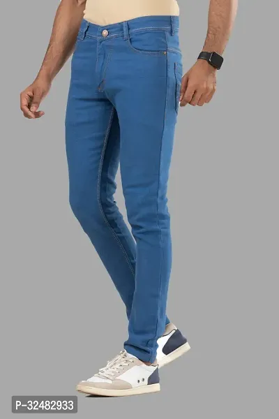 Elegant Denim Solid Jeans For Men And Boys-thumb4