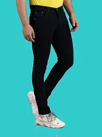 Comfortable Black Denim Mid-Rise Jeans For Men-thumb2