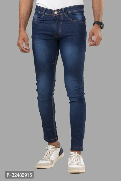 Elegant Denim Solid Jeans For Men And Boys-thumb0