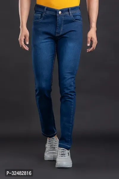 Elegant Denim Solid Jeans For Men And Boys-thumb0