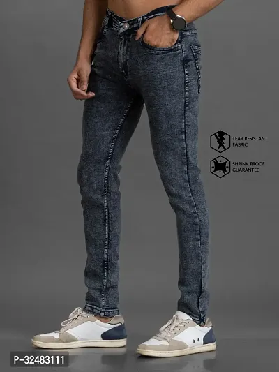 Elegant Denim Solid Jeans For Men And Boys-thumb4