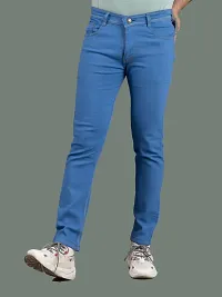 Comfortable Blue Denim Mid-Rise Jeans For Men-thumb3