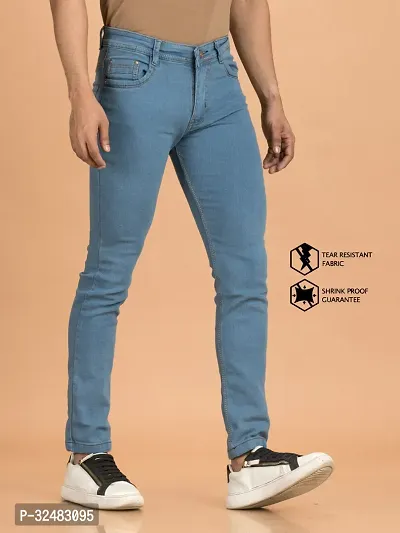 Elegant Denim Solid Jeans For Men And Boys-thumb3