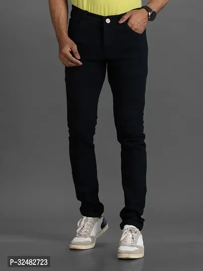 Elegant Denim Solid Jeans For Men And Boys-thumb0