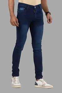 Comfortable Blue Denim Mid-Rise Jeans For Men-thumb2