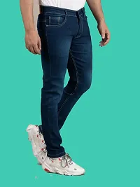 Comfortable Blue Denim Mid-Rise Jeans For Men-thumb2