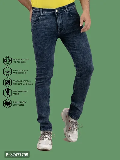 Comfortable Grey Denim Mid-Rise Jeans For Men-thumb4