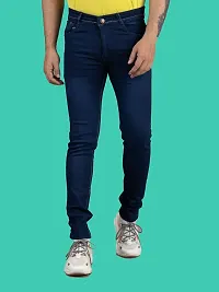 Comfortable Blue Denim Mid-Rise Jeans For Men-thumb3