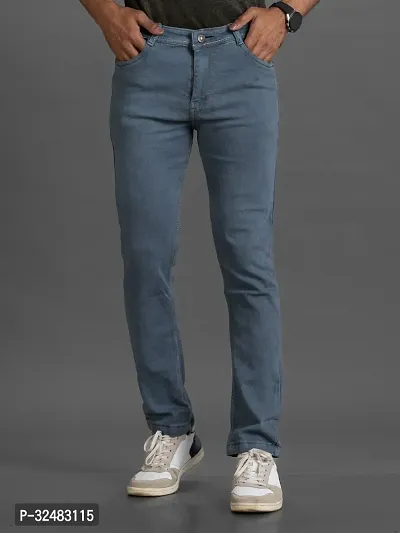 Elegant Denim Solid Jeans For Men And Boys