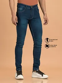 Comfortable Blue Denim Mid-Rise Jeans For Men-thumb2