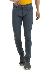 Comfortable Grey Denim Mid-Rise Jeans For Men-thumb1