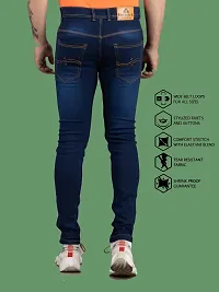 Stylish Blue Denim Solid Mid-Rise Jeans For Men-thumb1