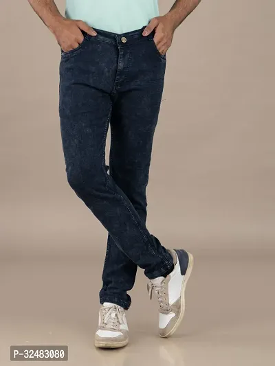 Elegant Denim Solid Jeans For Men And Boys-thumb0