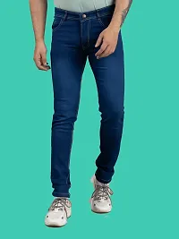 Comfortable Blue Denim Mid-Rise Jeans For Men-thumb3