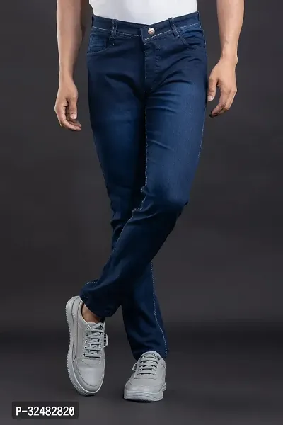 Elegant Denim Solid Jeans For Men And Boys-thumb0