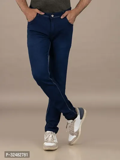 Elegant Denim Solid Jeans For Men And Boys