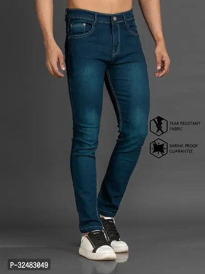 Elegant Denim Solid Jeans For Men And Boys-thumb3