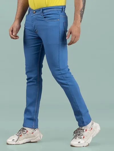 Stylish Solid Mid-Rise Jeans For Men