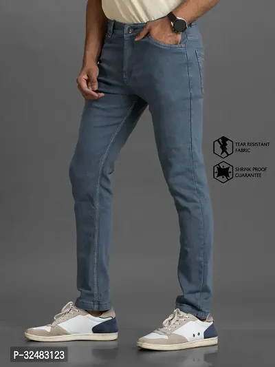 Elegant Denim Solid Jeans For Men And Boys-thumb4