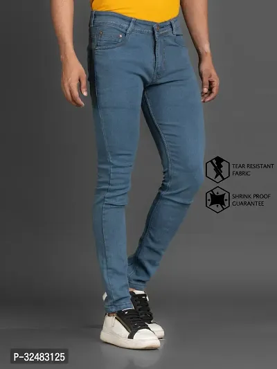 Elegant Denim Solid Jeans For Men And Boys-thumb3