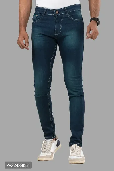 Elegant Denim Solid Jeans For Men And Boys