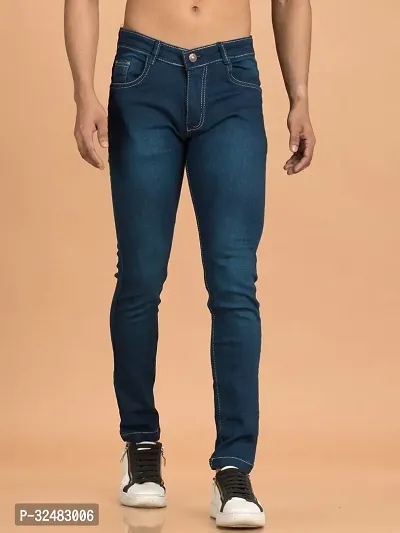 Elegant Denim Solid Jeans For Men And Boys-thumb0