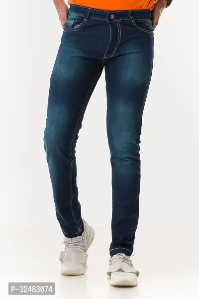 Elegant Denim Solid Jeans For Men And Boys