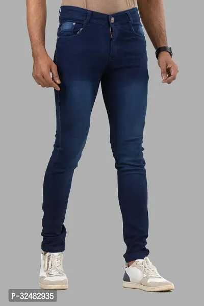 Elegant Denim Solid Jeans For Men And Boys-thumb3