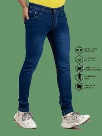 Comfortable Blue Denim Mid-Rise Jeans For Men-thumb2