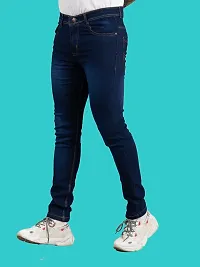 Comfortable Blue Denim Mid-Rise Jeans For Men-thumb3