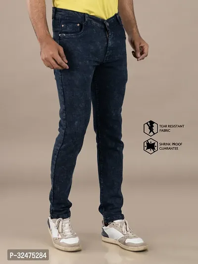 Comfortable Grey Denim Mid-Rise Jeans For Men-thumb3