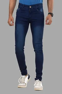 Comfortable Blue Denim Mid-Rise Jeans For Men-thumb1