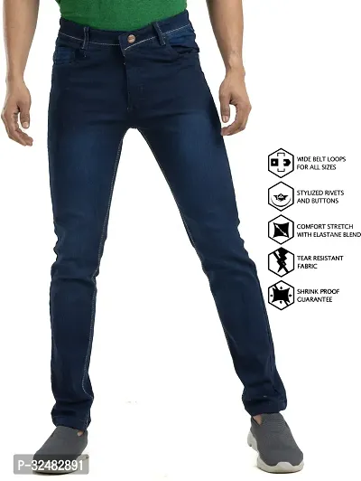 Elegant Denim Solid Jeans For Men And Boys-thumb0