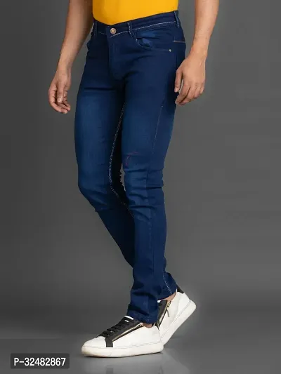 Elegant Denim Solid Jeans For Men And Boys-thumb4