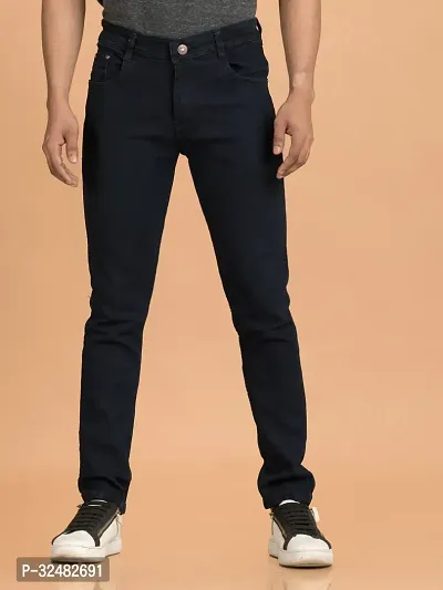 Elegant Denim Solid Jeans For Men And Boys-thumb0