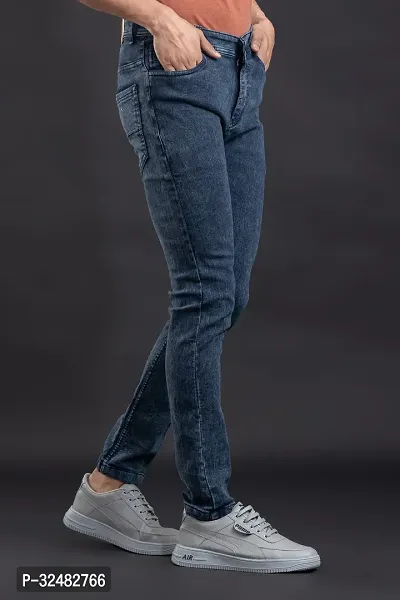 Elegant Denim Solid Jeans For Men And Boys-thumb3