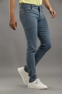 Comfortable Grey Denim Mid-Rise Jeans For Men-thumb2