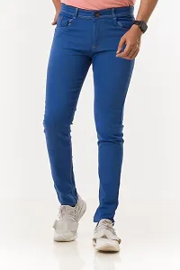 Comfortable Blue Denim Mid-Rise Jeans For Men-thumb1