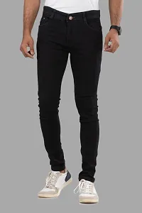 Comfortable Black Denim Mid-Rise Jeans For Men-thumb1