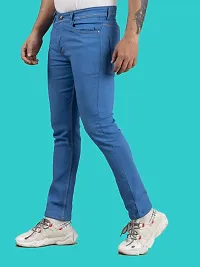 Comfortable Blue Denim Mid-Rise Jeans For Men-thumb3