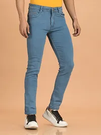 Comfortable Grey Denim Mid-Rise Jeans For Men-thumb2