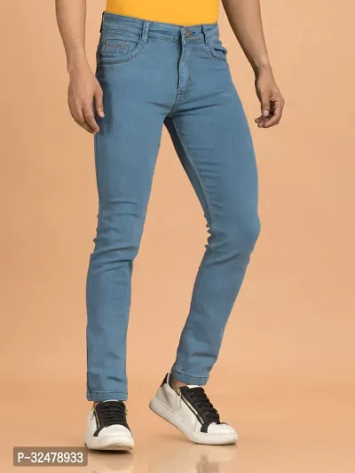 Comfortable Grey Denim Mid-Rise Jeans For Men-thumb3