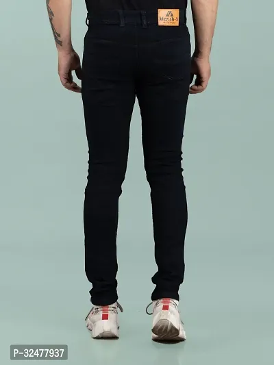 Comfortable Black Denim Mid-Rise Jeans For Men-thumb2