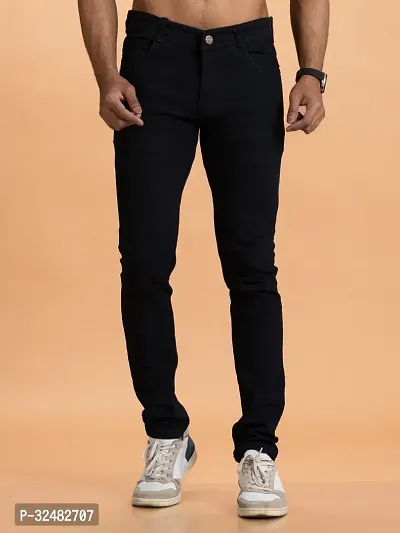 Elegant Denim Solid Jeans For Men And Boys-thumb0