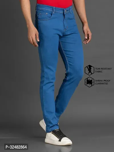 Elegant Denim Solid Jeans For Men And Boys-thumb3