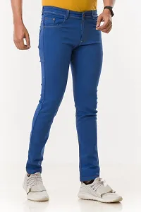 Comfortable Blue Denim Mid-Rise Jeans For Men-thumb2