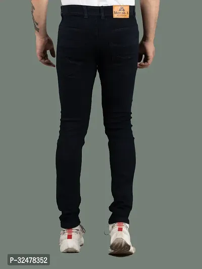 Comfortable Black Denim Mid-Rise Jeans For Men-thumb2