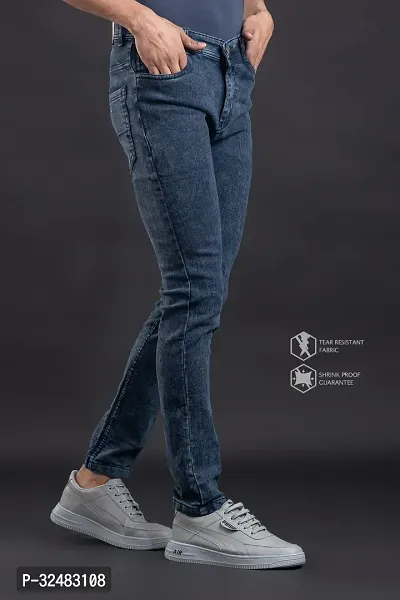 Elegant Denim Solid Jeans For Men And Boys-thumb3